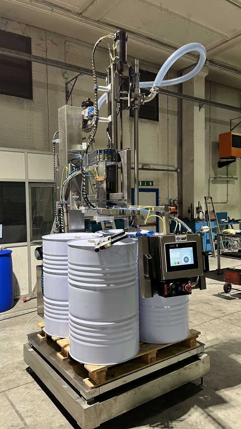 Riempitrice di fusti e cisternette IBC Atex